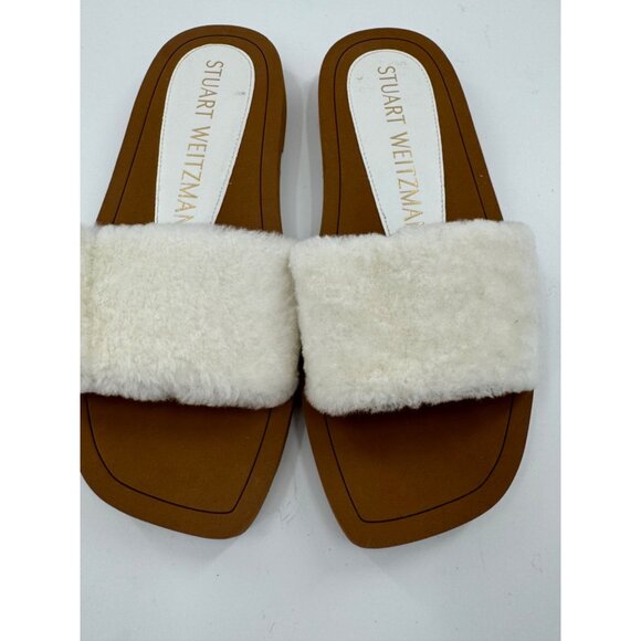 Stuart Weitzman Women's Cammy Shearling Slide Sandals 5B US - Picture 2 of 9